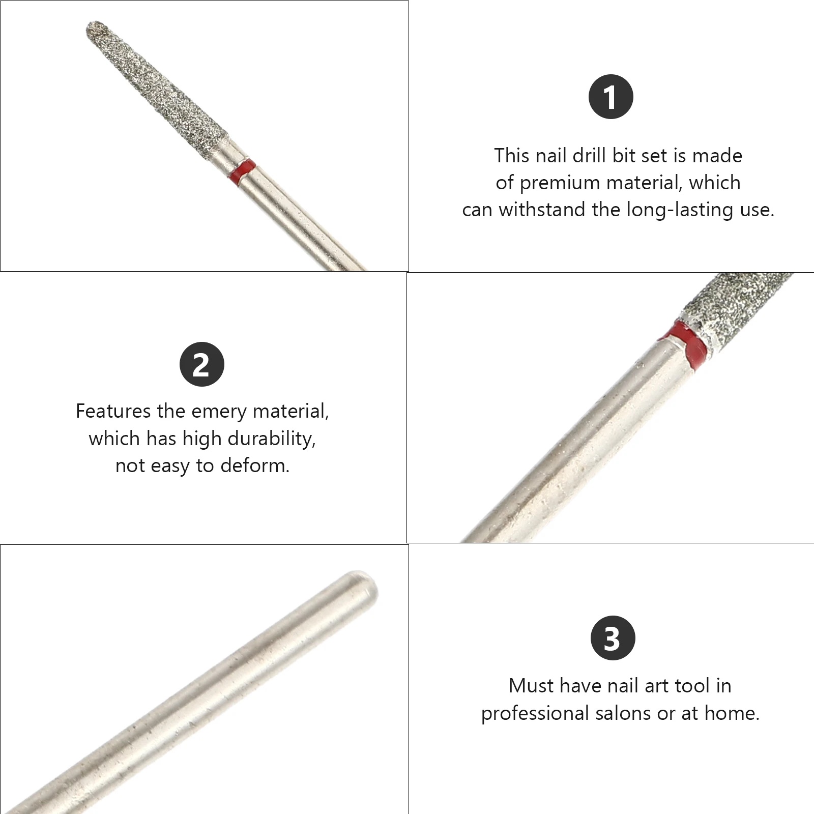 50pcs Grinding Heads High Durability Emery Material Polishing For Nail Art Salon Home Use Nail Drill Bits