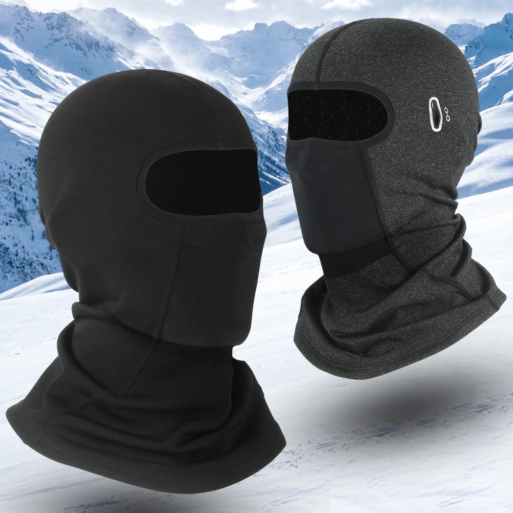 Pasamontañas de invierno, máscara térmica de lana para esquí, con orificio para gafas, a prueba de viento, para hombres y mujeres, forro para casco de moto, protector de cuello.