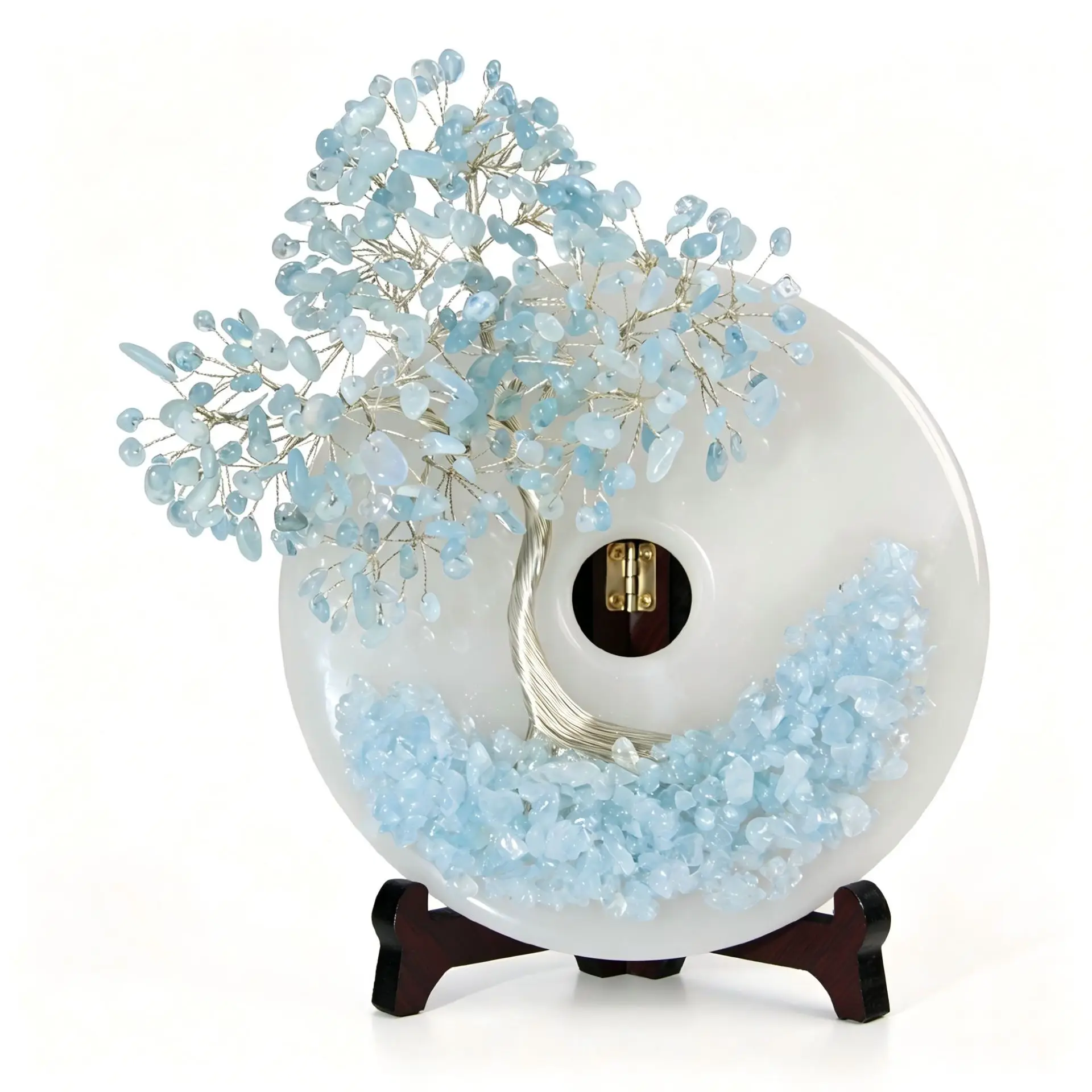 For Crystal Money Tree with Peace Buckle, Yellow Gemstone Decor for Home & Office