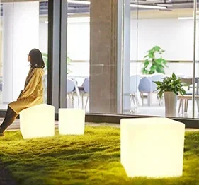 

'Led Cube Chair with Remote Rechargeable Perfect For Pool Deck Cool Stools Cube illuminated Led Chair