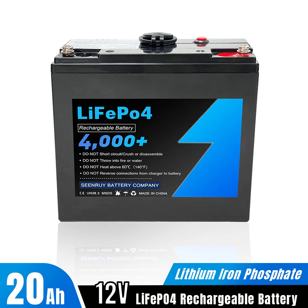 

12V 20Ah Lithium LiFePO4 Rechargeable Battery Pack 4s BMS 12.8V 240Wh Power Bank for Fire Shutter Door Alarm