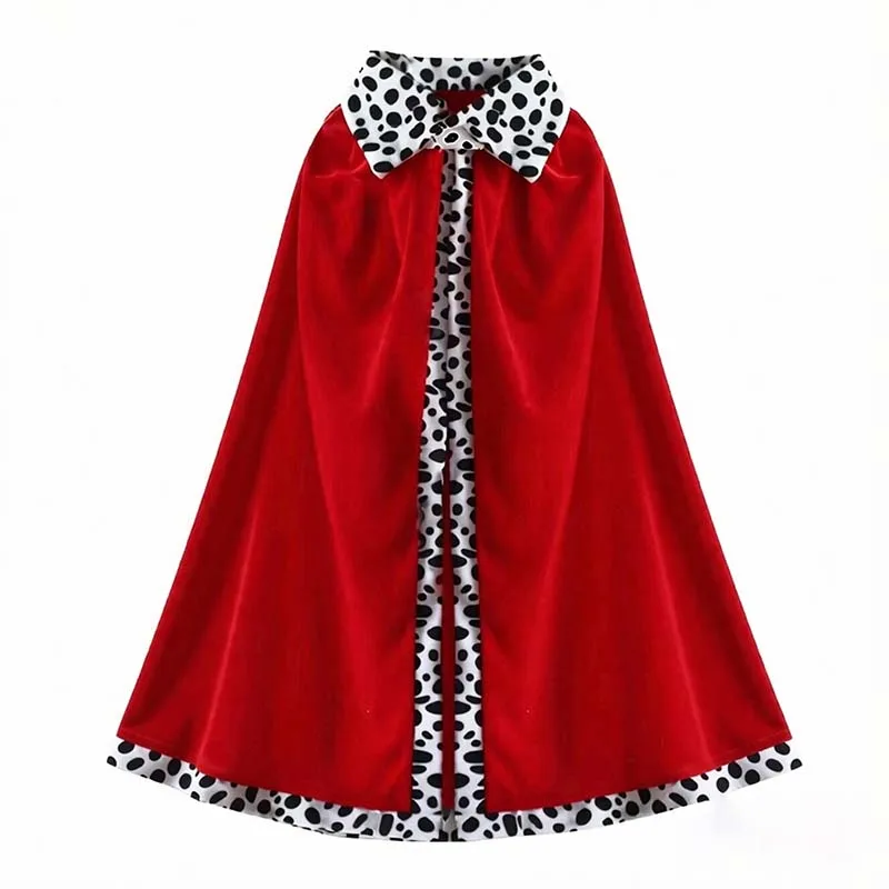 Capa Real de Príncipe, Capa de Terciopelo Rojo Delgado, Túnica Medieval, Disfraz de 80 cm de Largo para Halloween, Carnaval, Fiesta, Cosplay