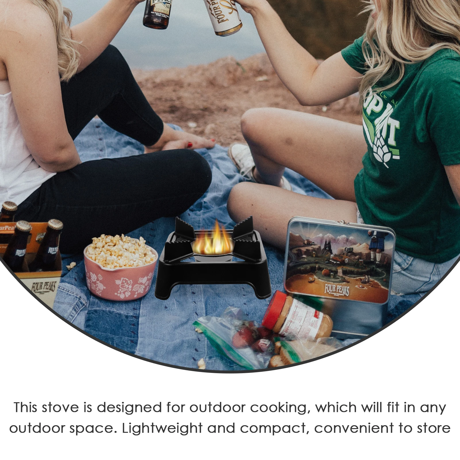 

Small Alcohol Cooking Stove for Outdoor Camping Bbq Portable Heat Resistant Mini Stove for Picnic Hot Pot Soup