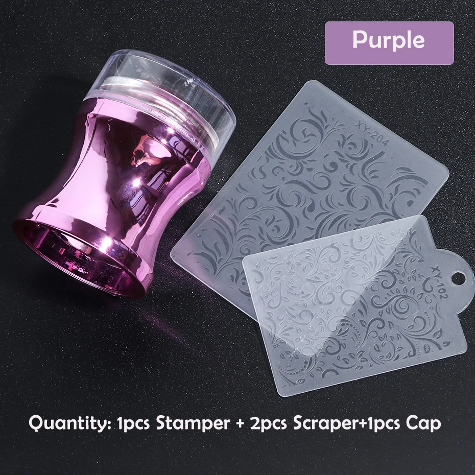 Jelly Silicone Nail Stamper Scraper With Cap Set for French and Nails Polish Print Transfer Templates Designs Manicure Tools