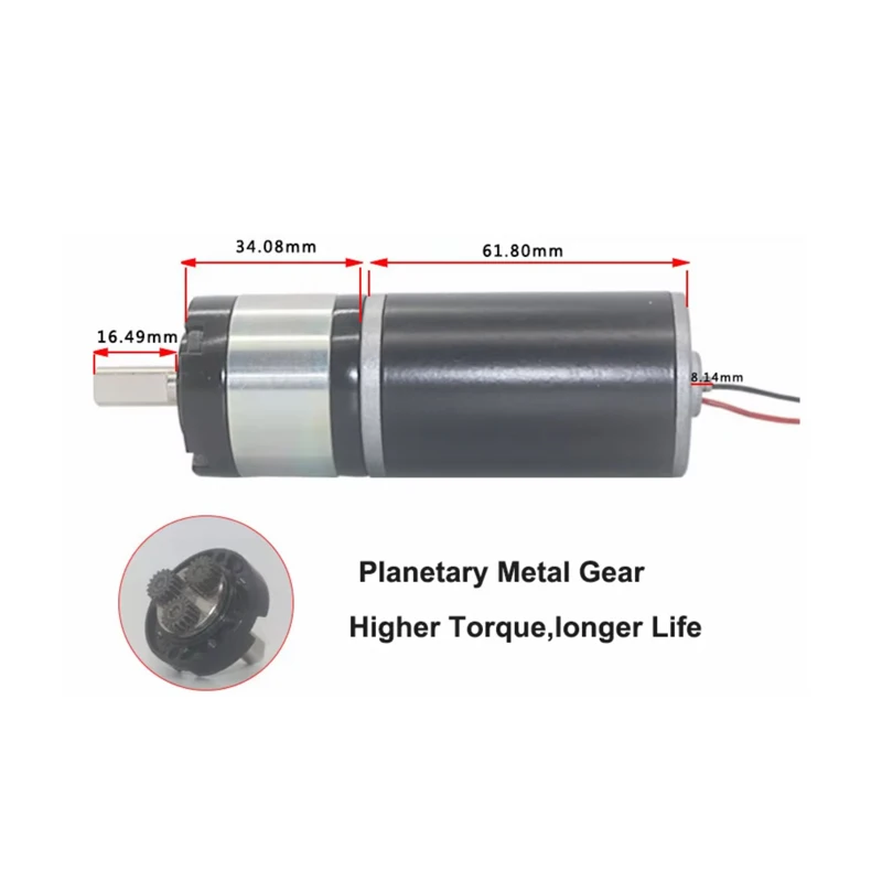 36-36ZY High Torque 90kg.cm 24V DC Micro Planetary Gear Motor 20w Power Planet Gearbox Speed Ruducer Motor