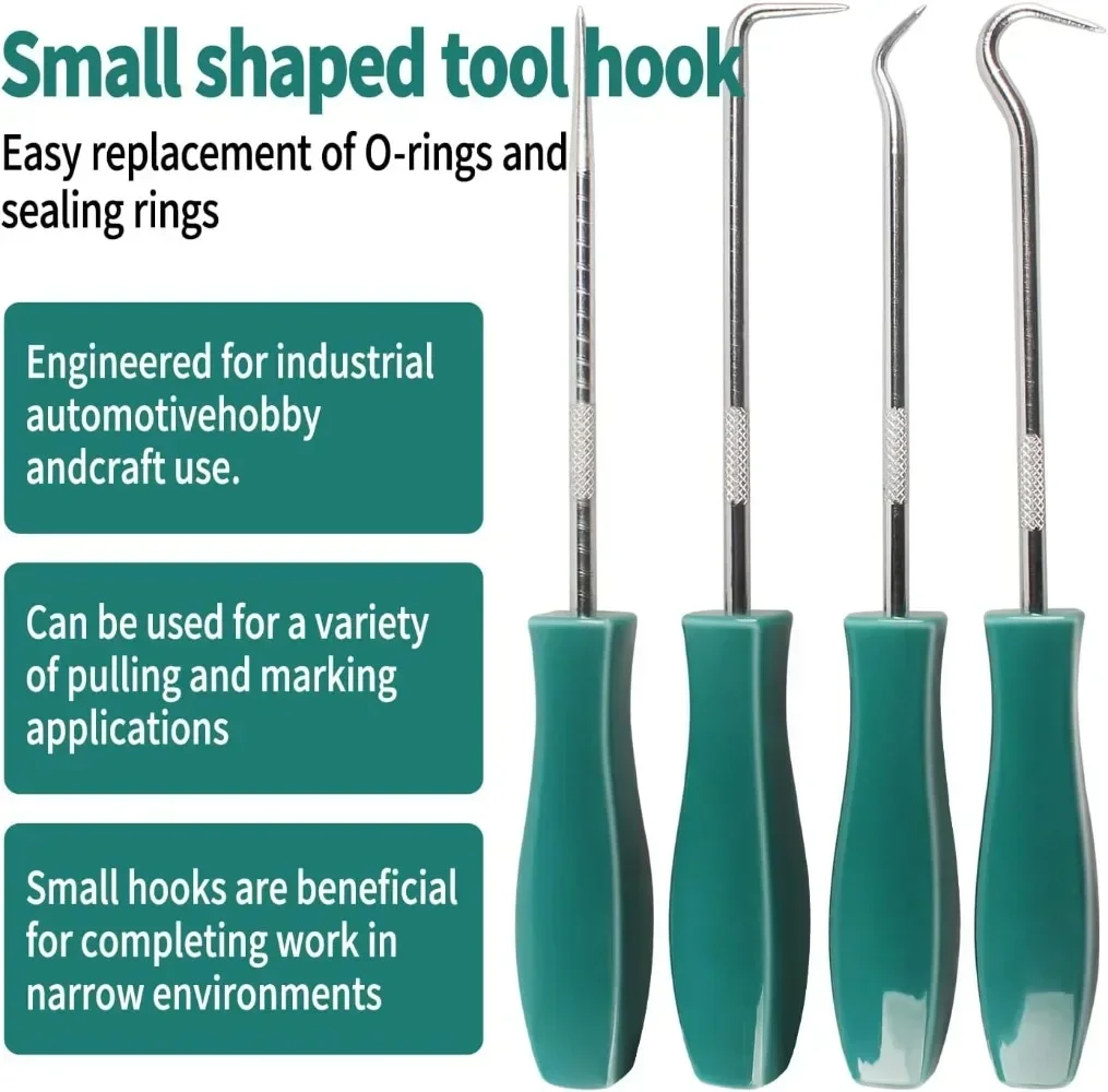 4PCS Oil Seal Puller Hook Combination Tool Set O-ring Seal Gasket Puller Remover Hook Auto Repair Tools Disassembly Tools