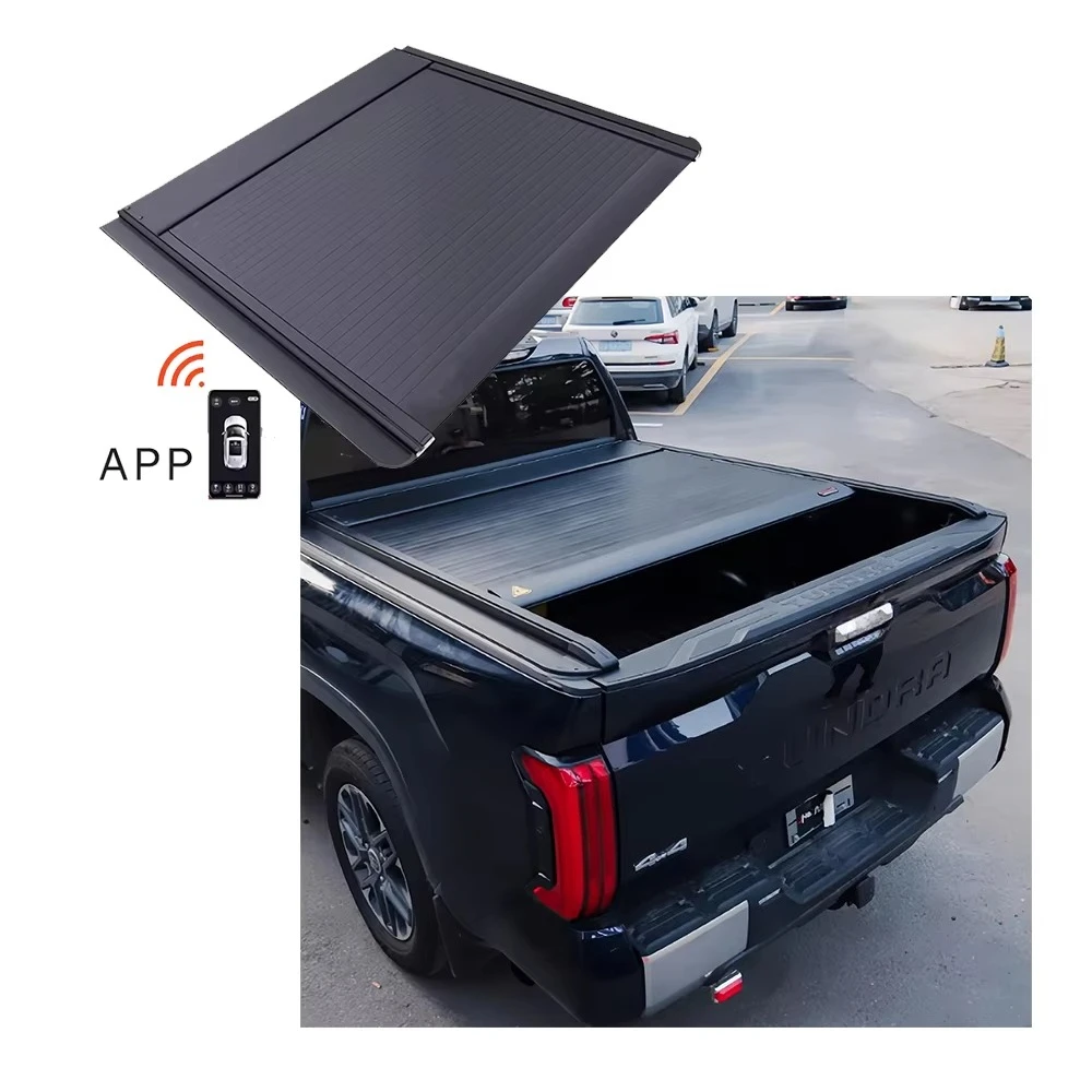 

Электрическая выдвижная крышка Tonneau из алюминиевого сплава, крышка рольставней, водонепроницаемый пикап NP300 2015-2025 Silverado 1500