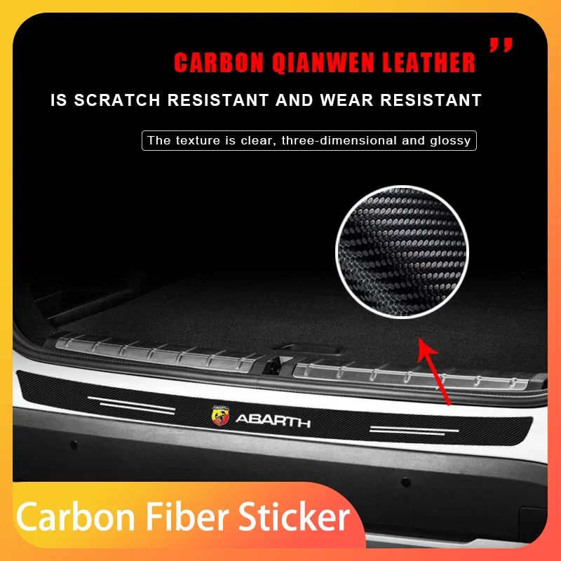 

Carbon Fiber Car Rear Bumper Trunk Guard Protected Sticker For Abbas Abarth Punto 124/125/500 Stilo Ducato Car Accessories