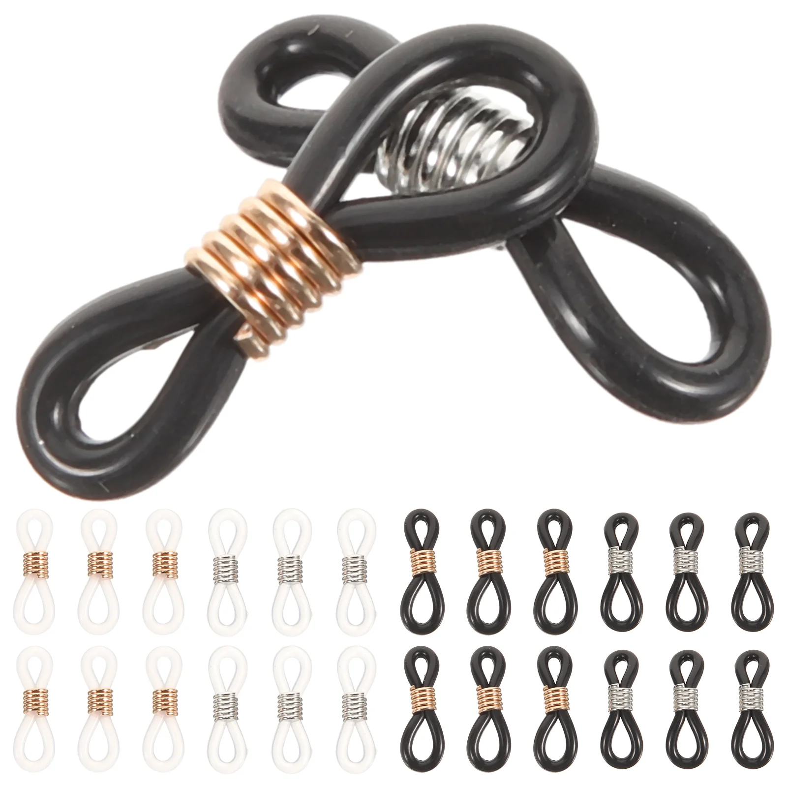 100pcs Glasses Chain Buckle Silicone Eyeglasses Chain Material Glasses Chain Anti-slip Ring Eyewear Cord Adjustable Buckle Eyegl