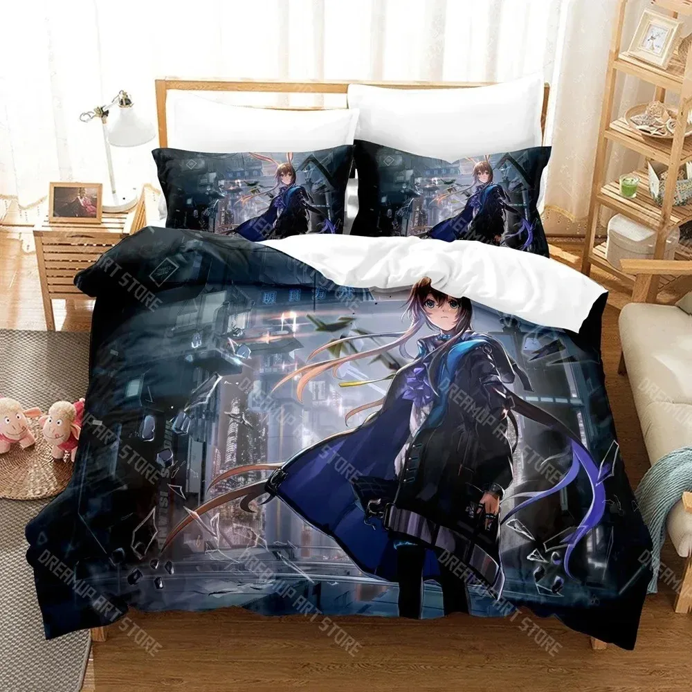 3D Printed Arknights Anime Game Bedding Set for Boys Girls Duvet Cover And Pillowcase Twin Queen King Full Single Double Sizes