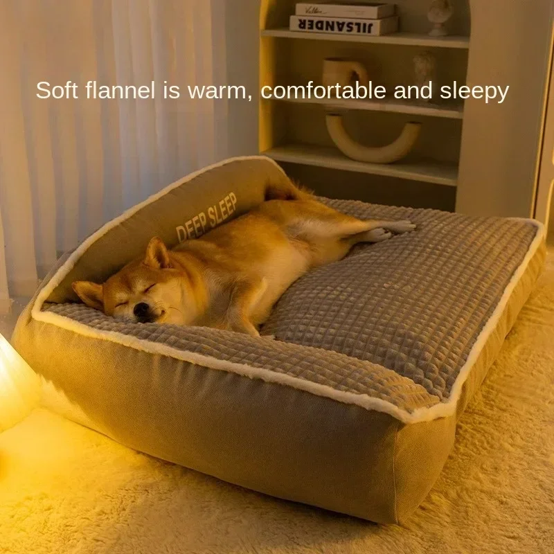 Autumn and Winter Kennel Medium Large Dog Golden Retriever Large Kennel Warm Thickened Dog Mat Cat Mattress Pet Cat Nest