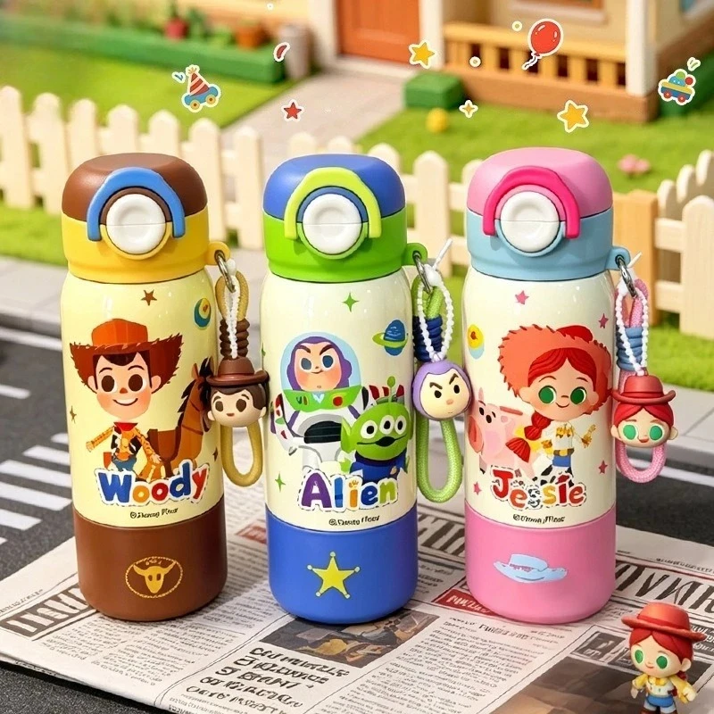 X&W Toy Story Insulated Cup 316 Stainless Steel Kids Double Drink Straw Cup with Pop-up Lid Portable Student School Ice Tumbler
