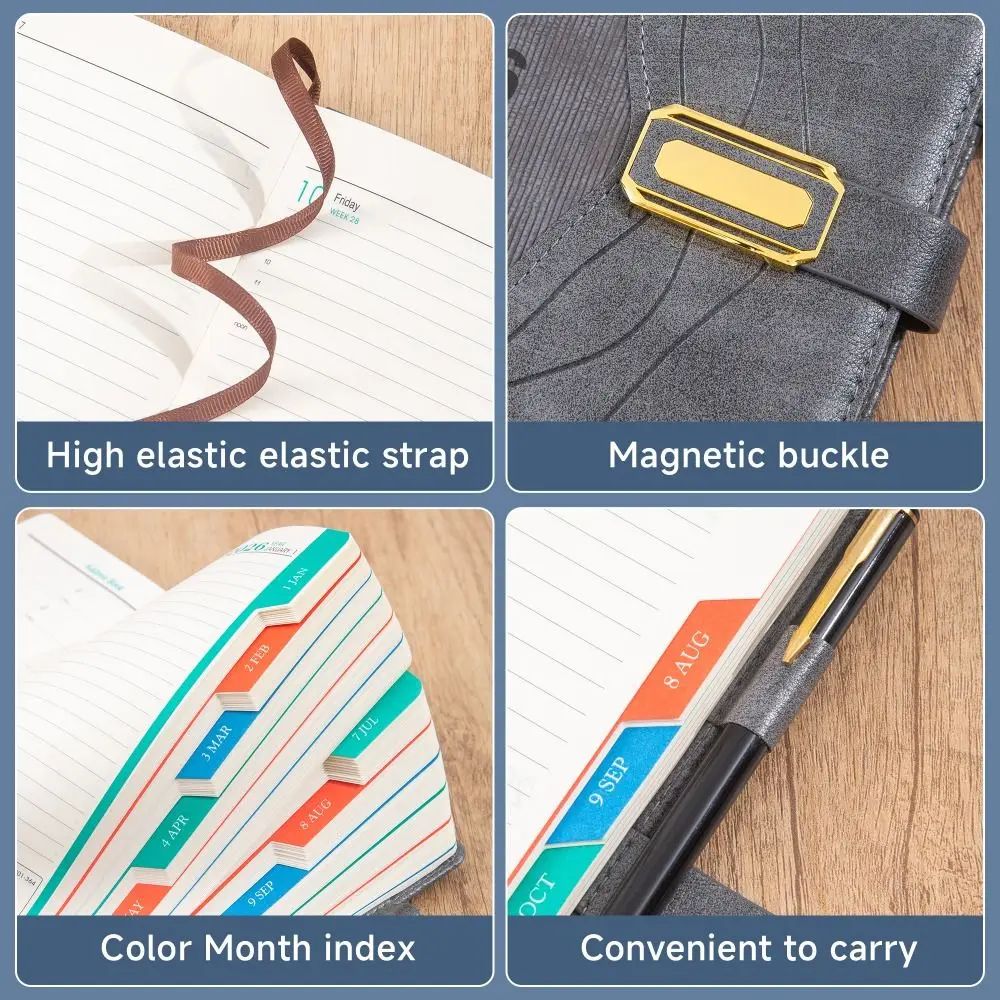 Portable Thickened Paper 2026 Schedule Notepad Self-discipline Efficiency Daily Planner Book English Diary Task