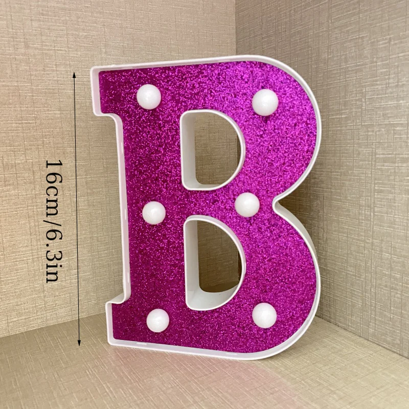 16cm Purple Letter Lights DIY Luminous Number Lamp Battery 6.3in Power Plastic for Mariage Birthday Party Home Fashion Decor