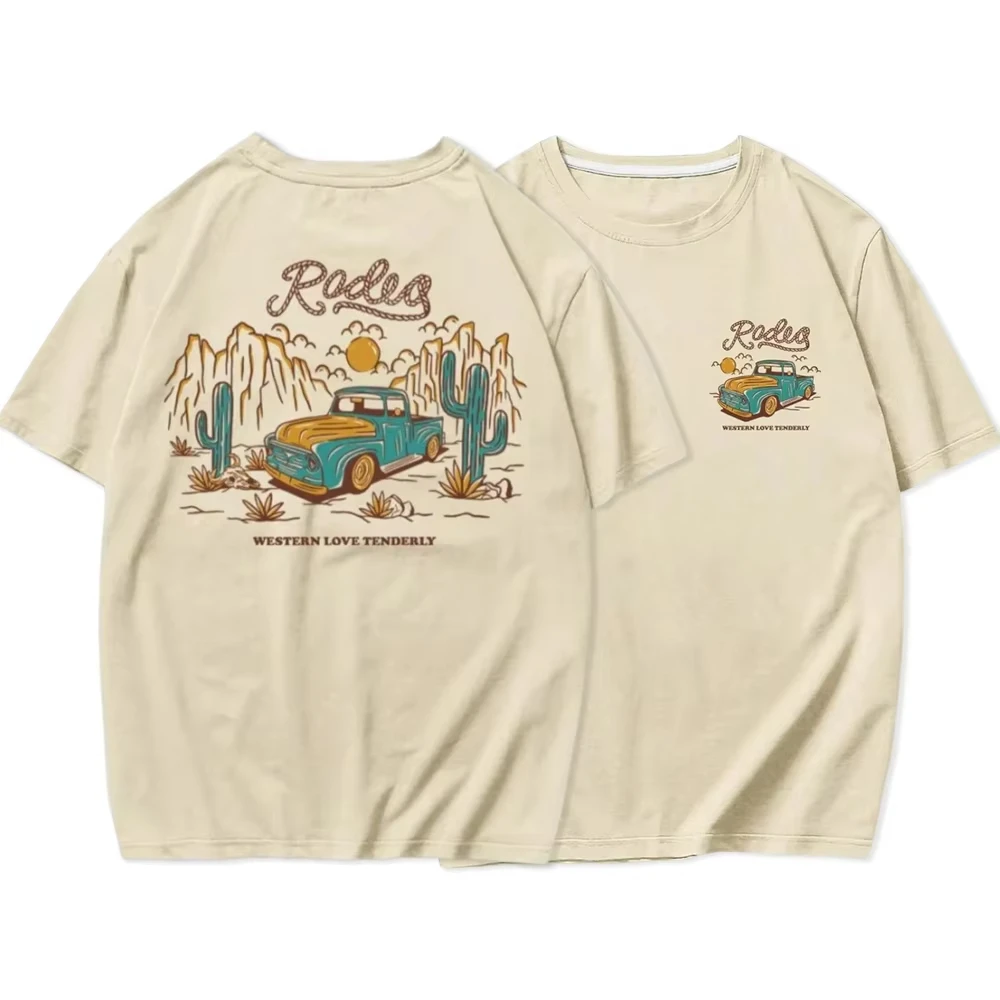 Men 100% Cotton Smiling Glitter Broken Bear Graphic Print T Shirts Short Sleeve Avant-garde Casual Summer Streetwear Tops
