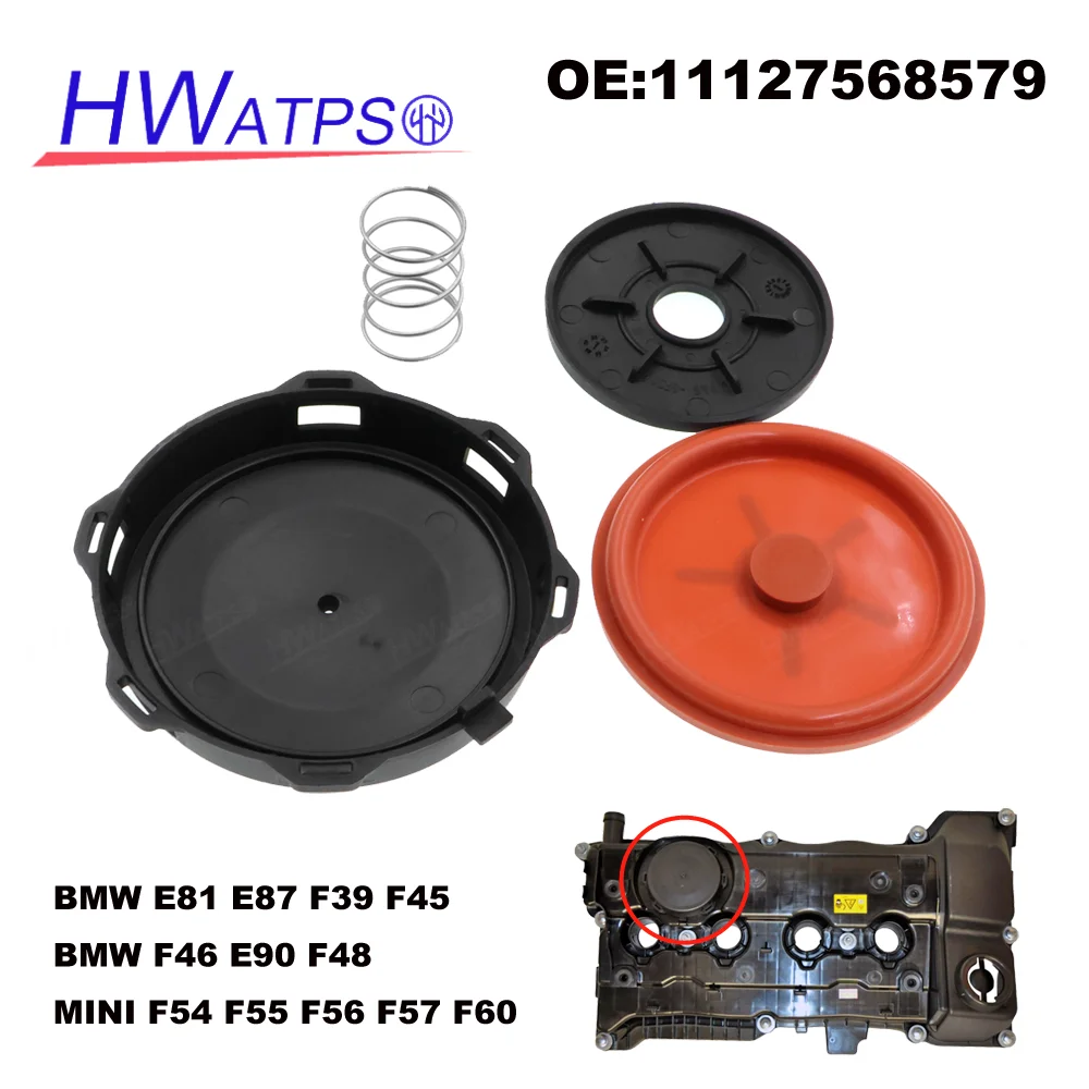 

For BMW E81 E87 E90 116i 316i N45 MINI F54 F55 F56 F57 F60 Engine PCV Valve Cover Repair Kit With Membrane 11127568579 7526665