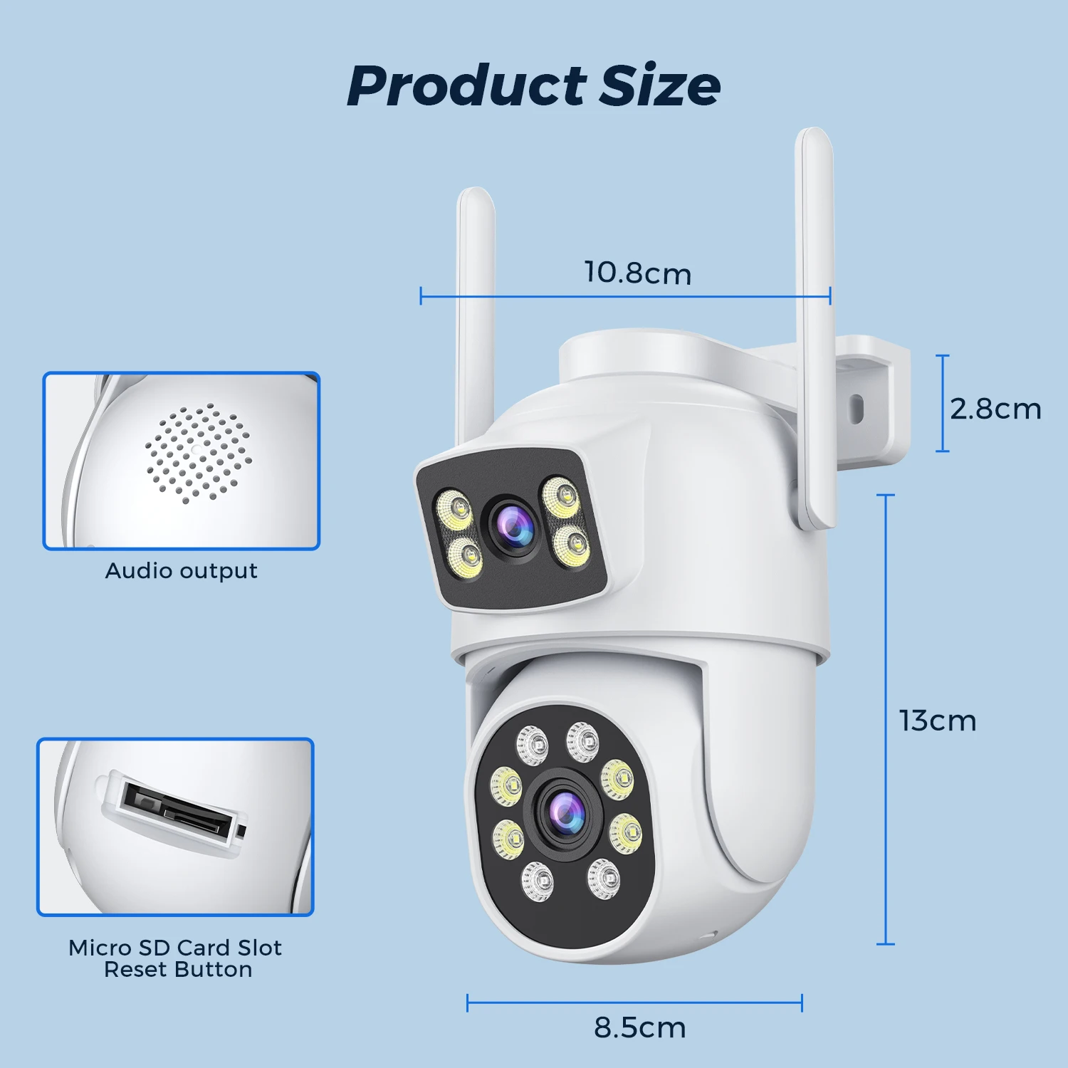 Imagem -05 - Câmera de Vigilância de Segurança Externa Lente Dupla Tela Dupla Interfone em Tempo Real Detecção Humana 4k Wifi Ptz ip 5ghz 8mp 10mp