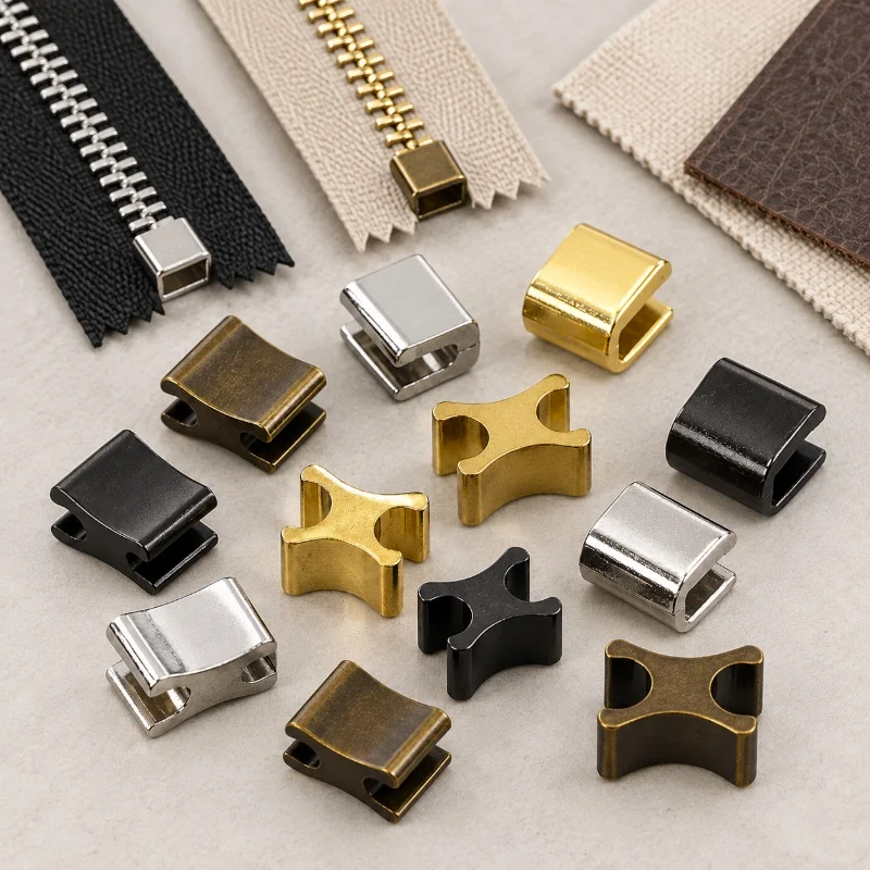50/100Pcs 3#5# Zinc Alloy Zipper Stopper Top End Caps Tail Clip Fastener for Bag Garment Repair Sewing Hardware Replacement Set