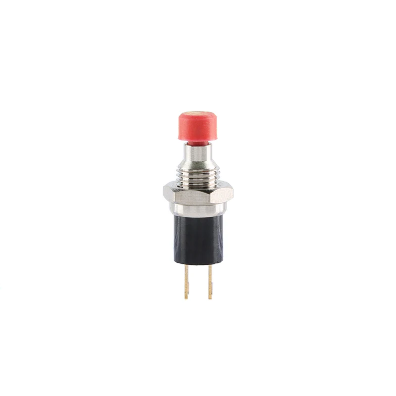 5pcs/1pcs PB05A 7mm ON-OFF 2Pin Latching Self Locking SPST Normally Open Mini Push Button Switch Gilding，Metal switch