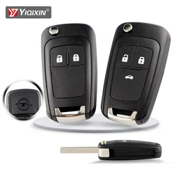 YIQfeast IN-Coque de clé de voiture pliable à 2 boutons, étui porte-clés à distance, Opel SachAstra H Insignia J Vectra C Corsa D Zafira G