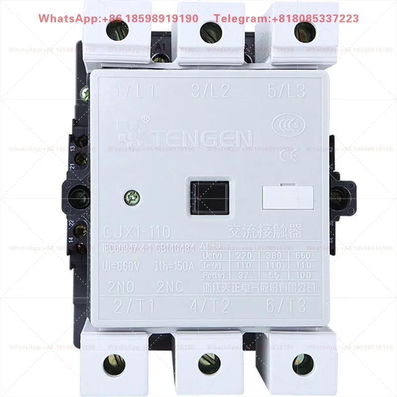 CJX1-110/22 AC Contactor 3TF50 2NO 2NC 110A 220V 380V Industrial High Reliability Contactor for Motor Control System