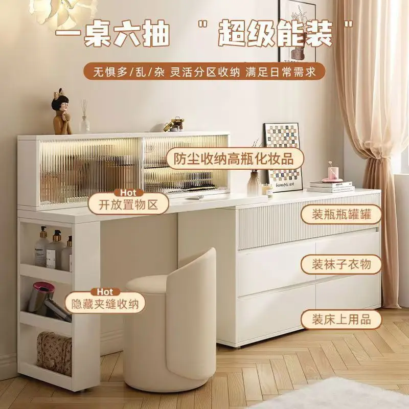 Minimalist dresser, chest of drawers, integrated cream wind corner dressing table, bedroom telescopic dressing table