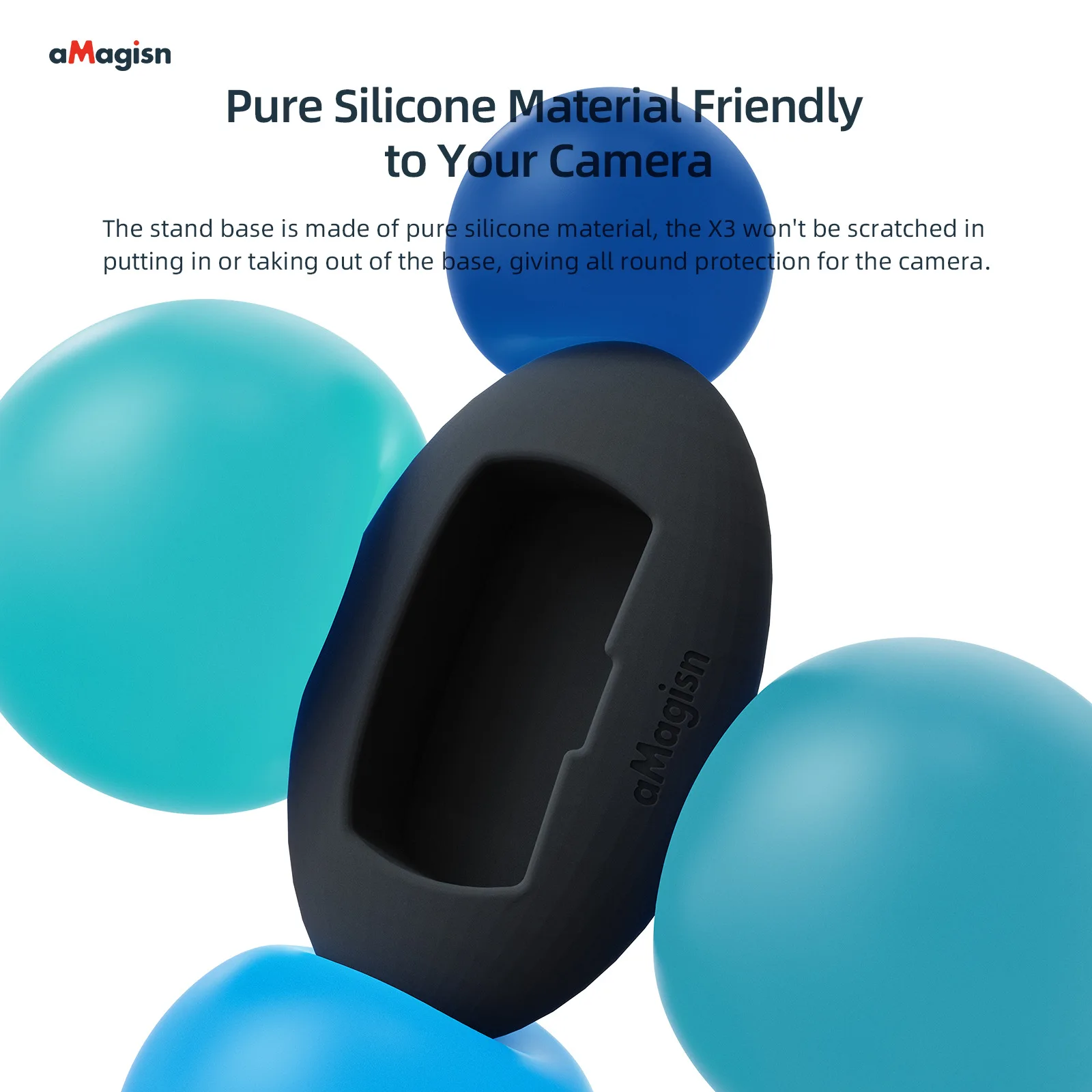 Amagin-Base de soporte de silicona para Cámara de Acción Insta360 X3, protección de escritorio, Base vertical