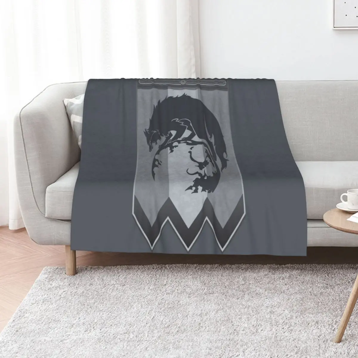 

Fire Emblem 3 Houses: Ashen Wolves Banner (Grey) Throw Blanket bed plaid Softest Large Blankets