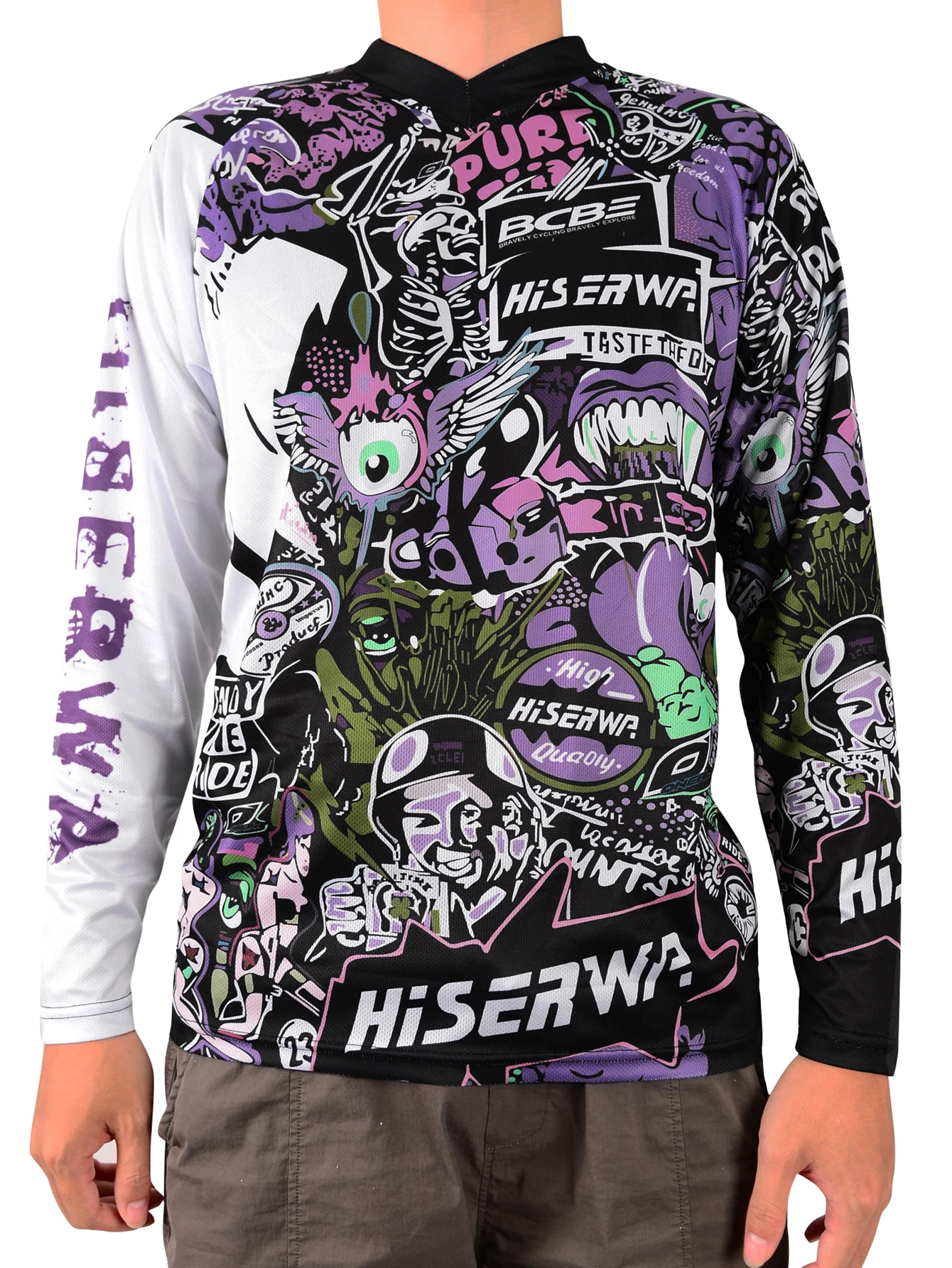 HISERWA Cycling Jersey Mountain Bike Clothes for Men MTB Jersey Motocross HombreMotorcycle Cycling Crossmax Shirt Camiseta