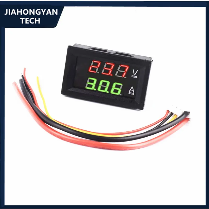 DC0-100V 10A DC Voltage Ammeter Head DoubleDisplay Two-Color  Digital Display