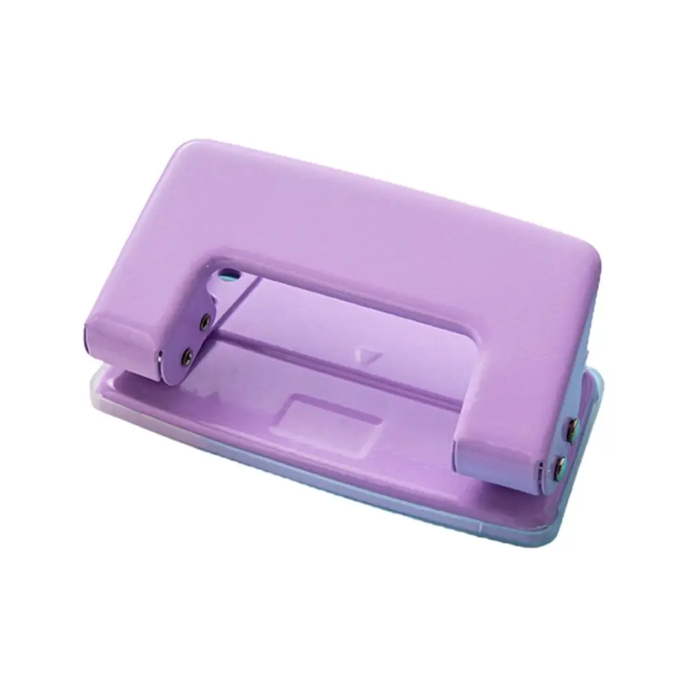 New Small 2-Hole Puncher Macaron Color Portable Paper Punch Tool Office Punch Stationery Round Hole Puncher