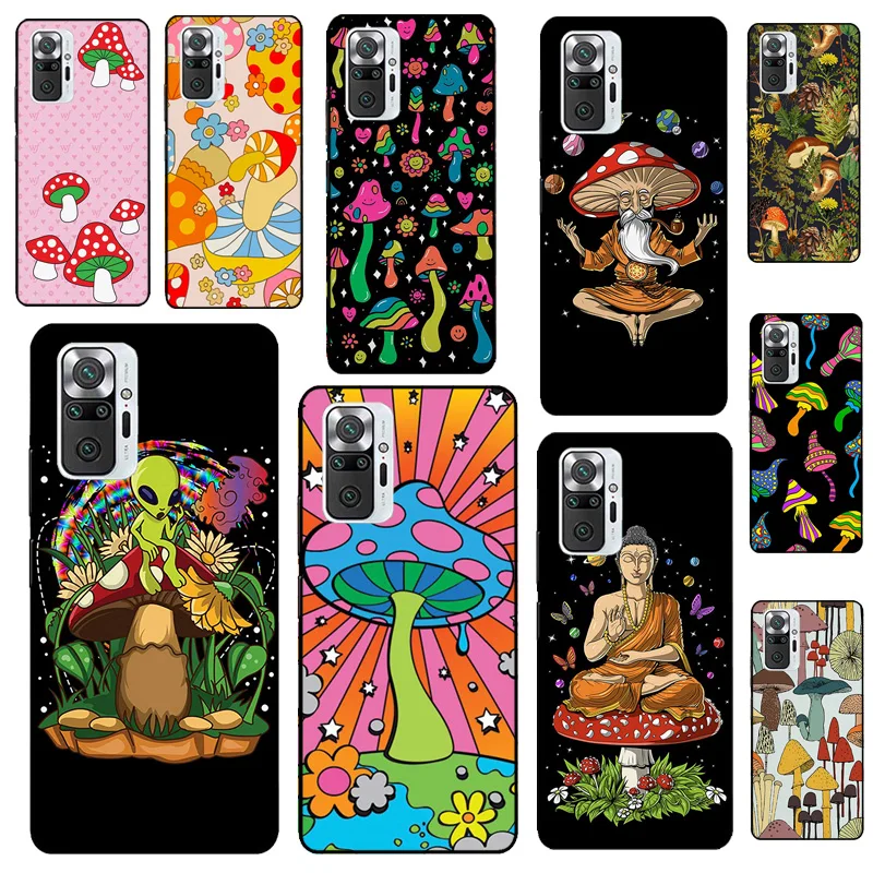 Magic Mushroom Alien Trippy Shrooms Case For Xiaomi Redmi Note 12 Pro 11 9 8 10 Pro 9S 10S 11S 12S Redmi 12C 9C 10A 10C Cover