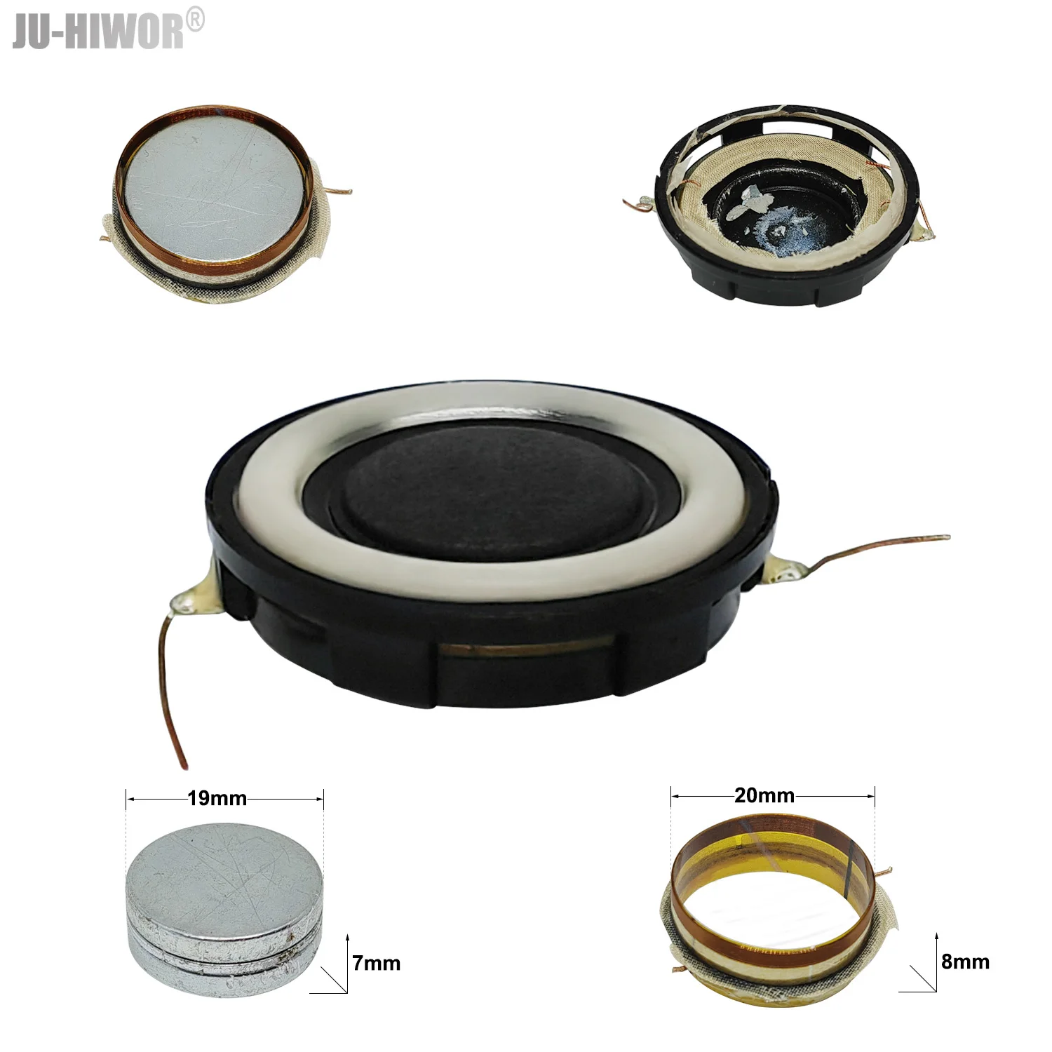 2pcs 4Ohms 5W 40mm Round 20 Core Dual Neodymium Magnetic 11mm Ultra-Thin Speaker 1.5 inch bluetooth Loudspeaker