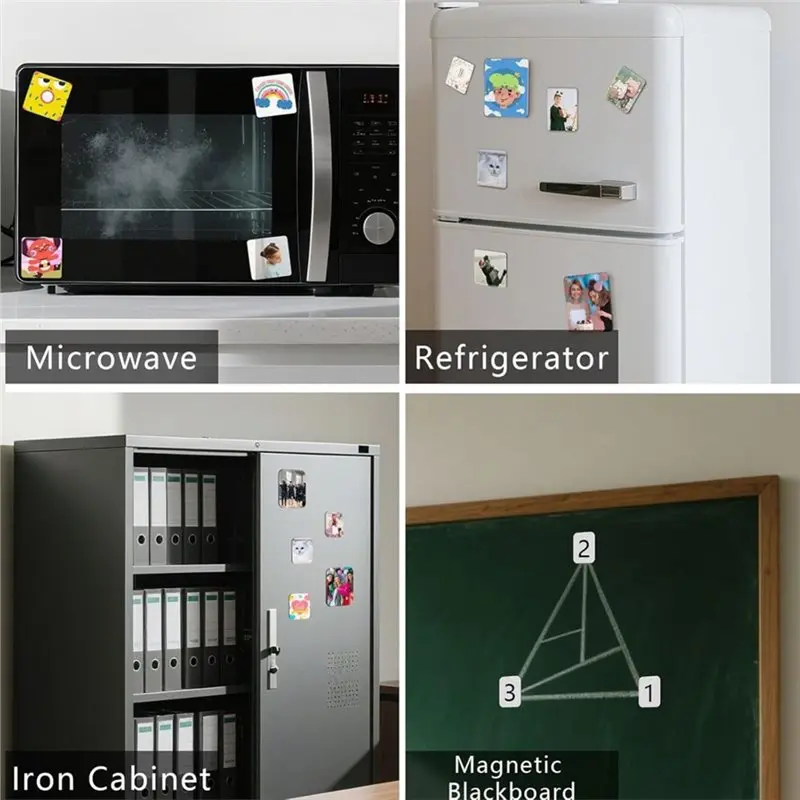 【HOUSEHOLD GOODS】Personalized Square Magnets 40Pcs Sublimation Picture Magnet Blanks For Refrigerator Custom