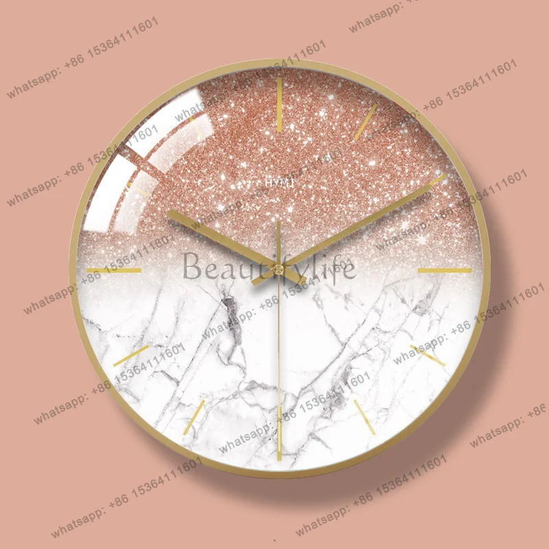 Designer Minimalist Wall Clock Vintage Luxury Creative Wall Clock Unusual Fashion Hands European Metal Horloge Decorarions