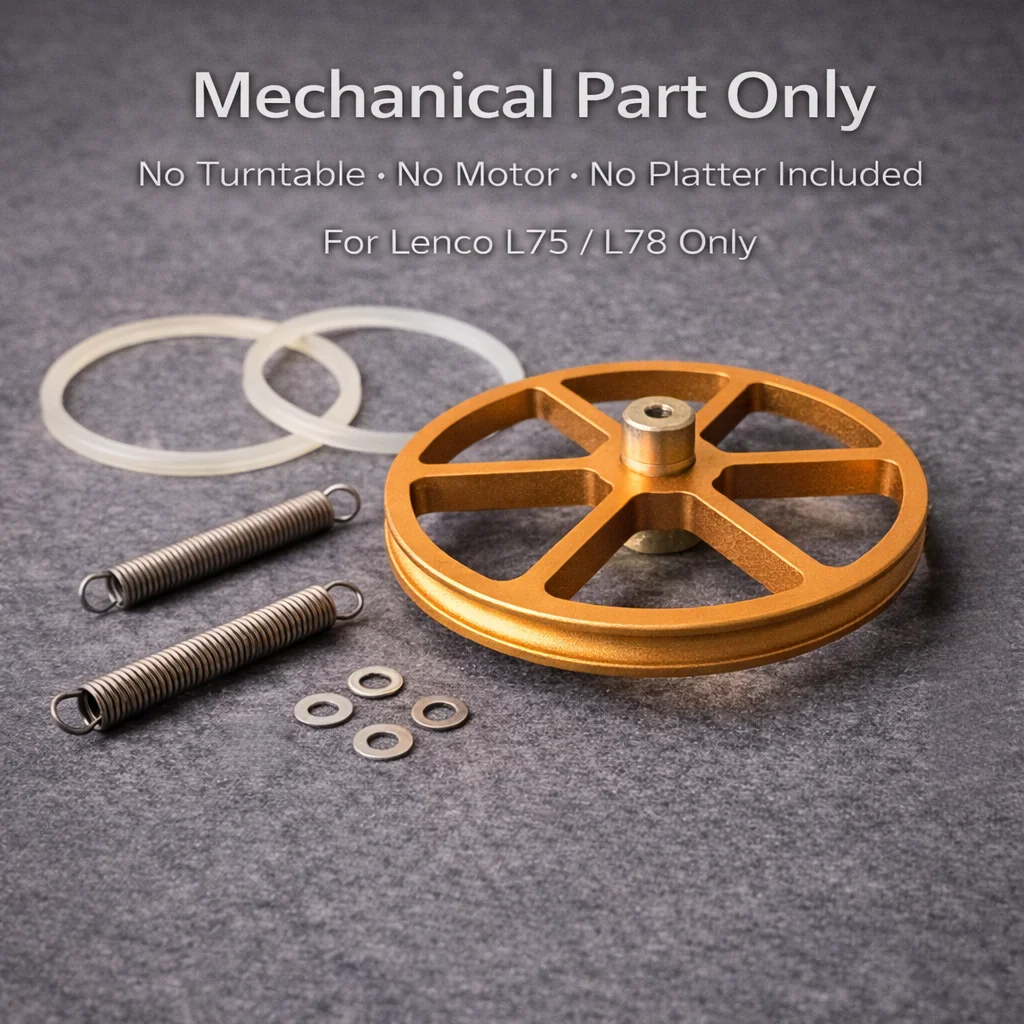 

Full Brass Idler Wheel Replacement Kit for Lenco L75 L78, CNC Machined, Dual-Groove Design, Replaceable Rubber Tire