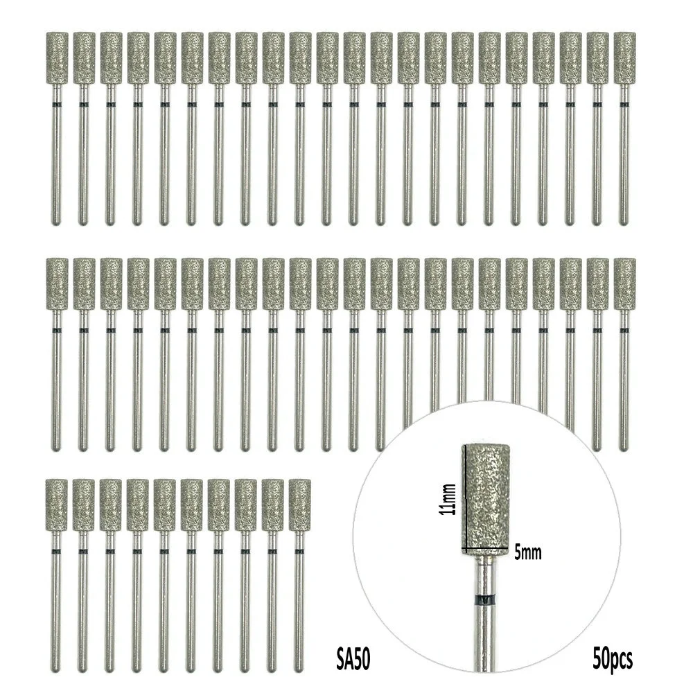 50pcs Diamond Nail Drill Bit Milling Cutter for Manicure Electric Cutter Bits Nails Accessories Nail Tools Sets