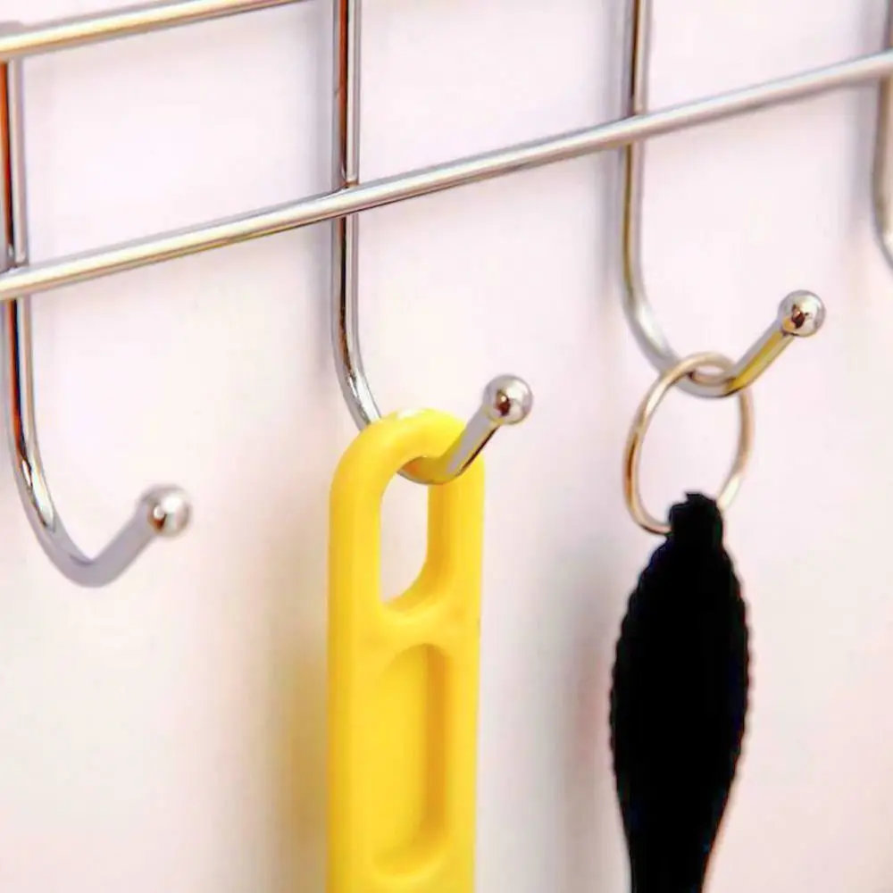 Convenient Coat Hanger Good Load-Bearing Bathroom Organizer Door Hook Towel Hanger Rack 5 Hooks Rack