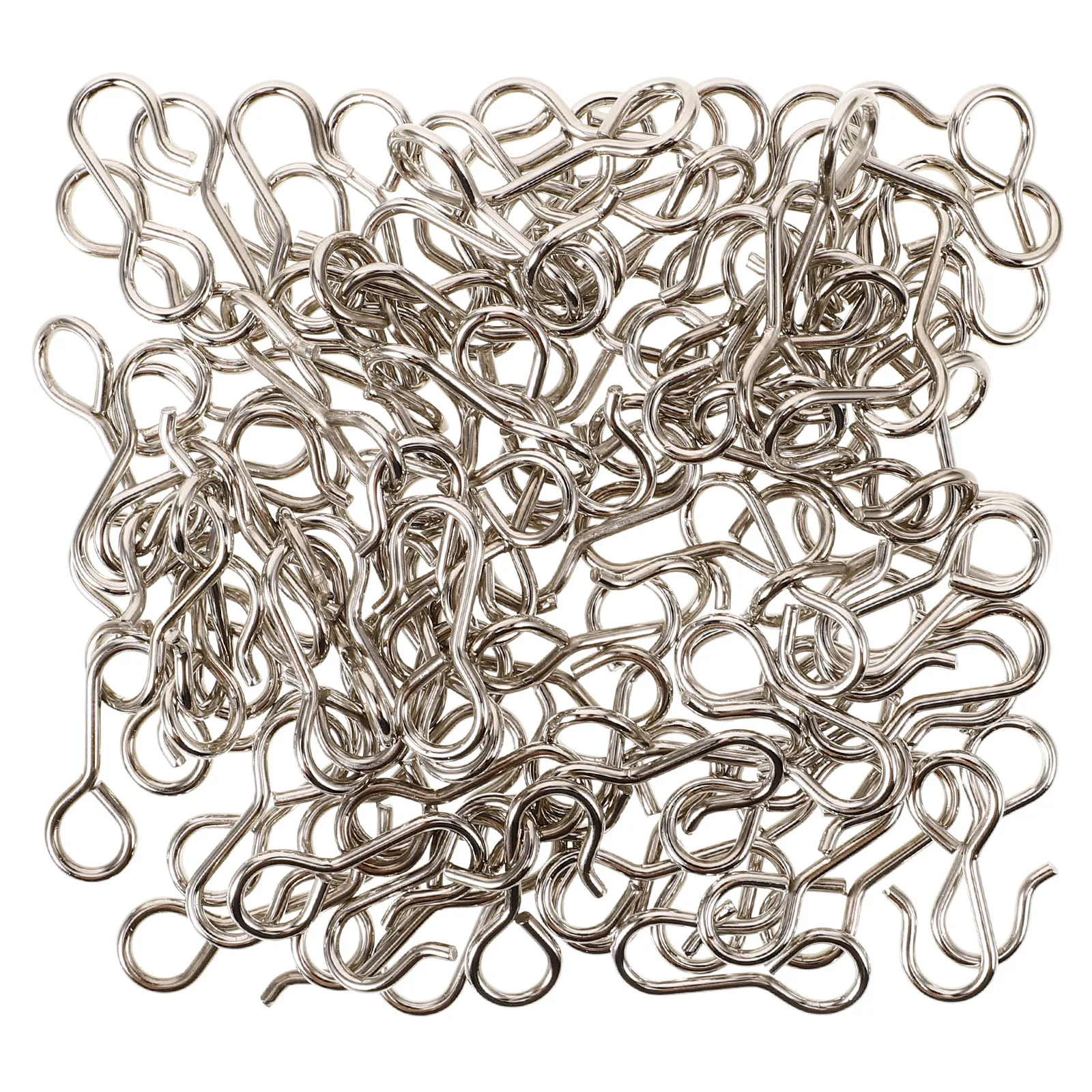 

100pcs Stainless Metal Curtain Track Ceiling Shower Car Seat Curtain Wire Hooks Cover Drapery Wire Bathroom Hooks