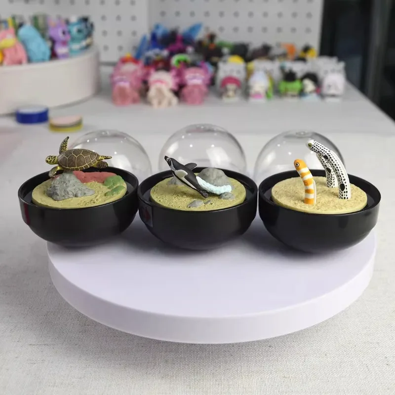 Oryginalna Kitan Snow Globe Crystal Ball Sea Turtle Marine Animal Penguin Garden Eel Figure Gashapon Kawaii Capsule Toys Model