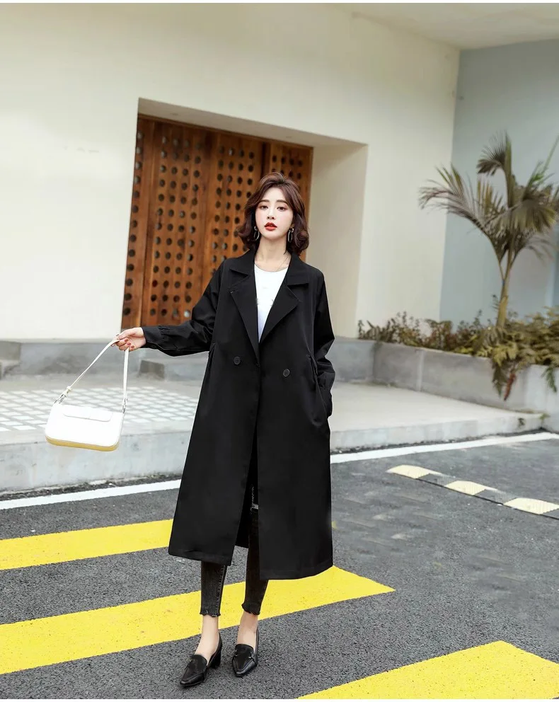 

Women's Clothing Slimming Mid-Length Trench Coat Autumn New 0118