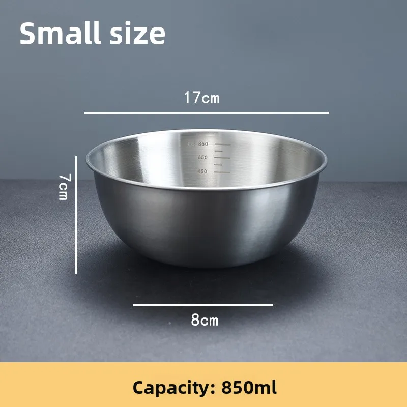 YFY Korean stainless steel fruit salad bowl with graduated snack bowl, vegetable basin, household egg beater, golden ramen bowl
