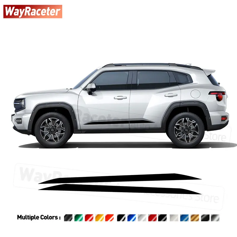 

2 Pcs/Set Car Door Side Stirpes Skirt Sticker Carbon Fiber Vinyl Decal For Haval H7 2025 2026 Accessories