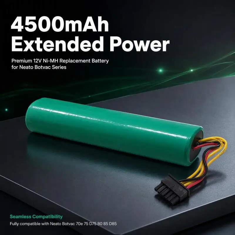 4500mAh Ni-MH Replacement Battery for Neato Botvac 70e 75 D75 80 85 D85, Rechargeable Robot Vacuum Cleaner Spare Battery Pack