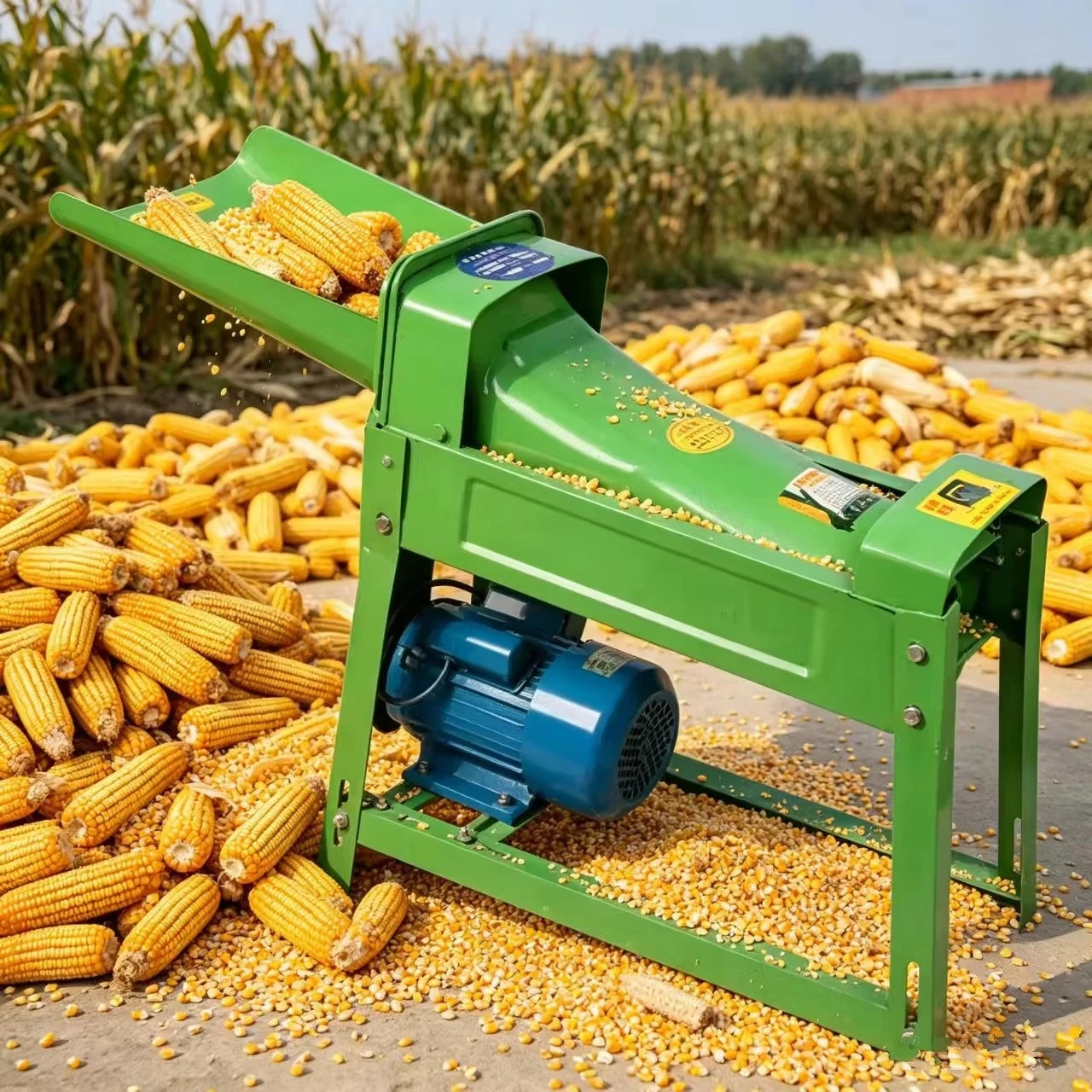 Automatic Farm Home Use Maize Harvesting Machine Corn ShellerThresher Machine Dry Corn Peeler with Engine Motor