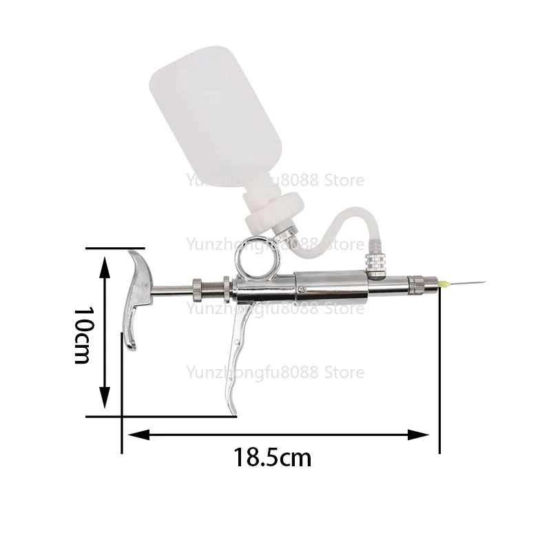 Stainless steel 5 ml adjustable automatic vaccine syringe continuous syringe for farm veterinary use