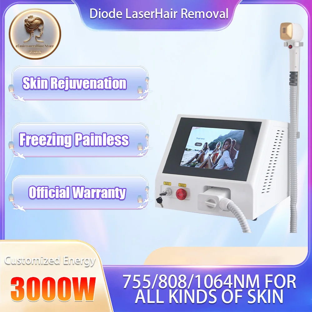 Professional Diode Laser Hair Removal Machine High Power 3000W Alexandrite Laser 808nm 755nm 1064nm CE Factory Fast delivery