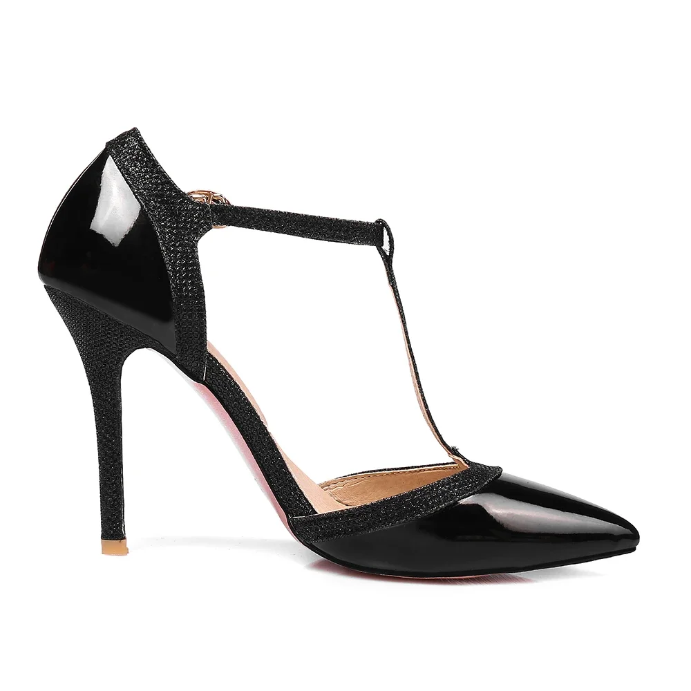 Brand New Summer Sexy Red Apricot Black Women Sandals High Heels Ladies Stripper Shoes EKS6 Plus Big Size 31 43 47