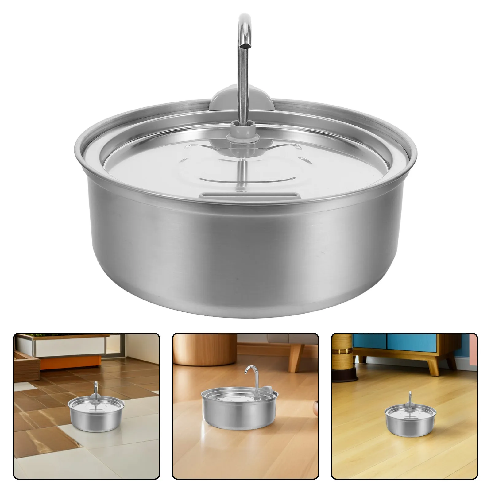 

Cat Water Fountain Stainless Steel Automatic Ultra Quiet Indoor Drinking Fountain Filtered Water Stream Large Capacity Pet