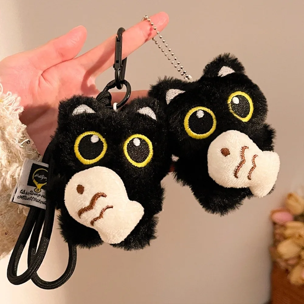 Nuevo Llavero Portátil Duradero de Alta Calidad con Diseño de Gato Negro, Pescado, Fresa, Alas, Colgante para Bolsa, Anillo para Llaves de Coche y Decoración para Mochila Escolar